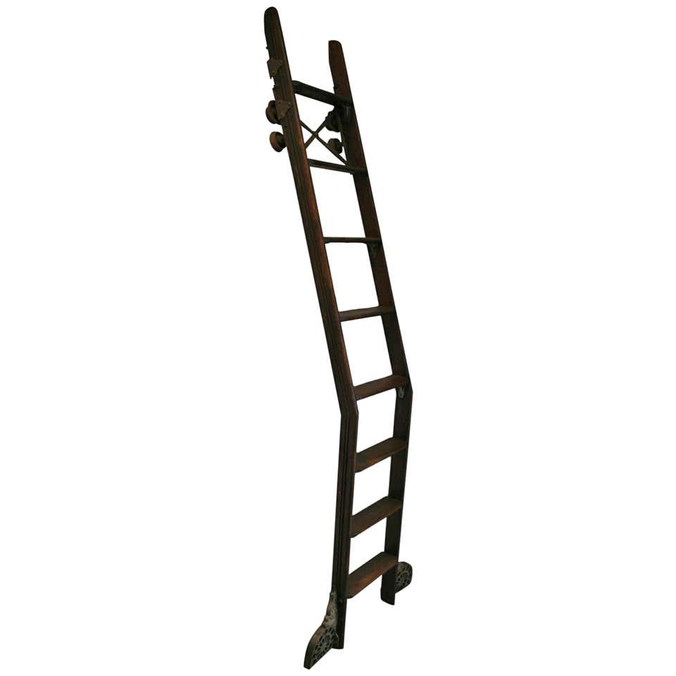 Exceptional 19th Century Library Ladder at 1stDibs
