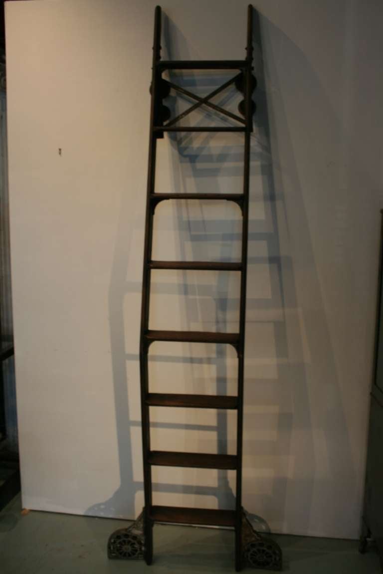 Exceptional 19th Century Library Ladder In Excellent Condition In North Beninngton, VT