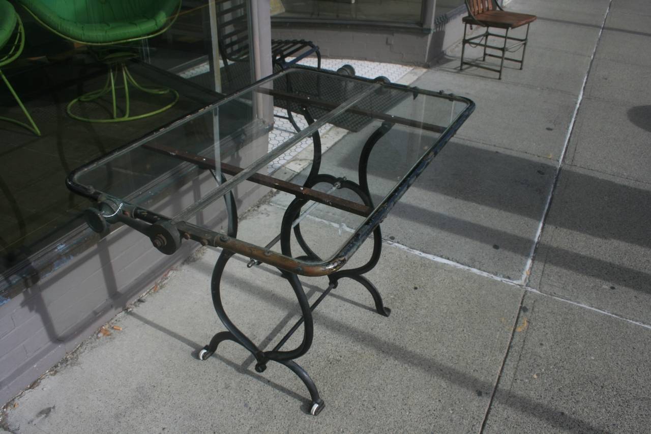 Model T Ford Windshield Industrial Table In Excellent Condition For Sale In North Beninngton, VT