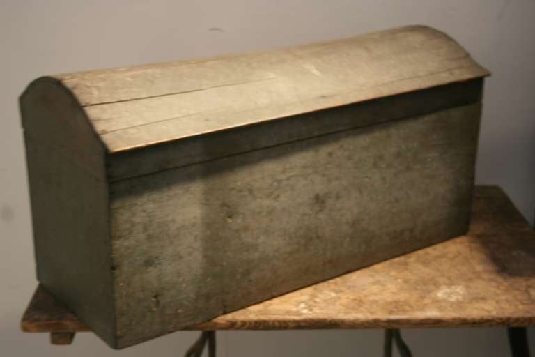 Exceptional 18th Century Box in Blue Gray Paint