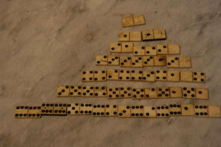 19th Century Antique Whalebone Dominoes