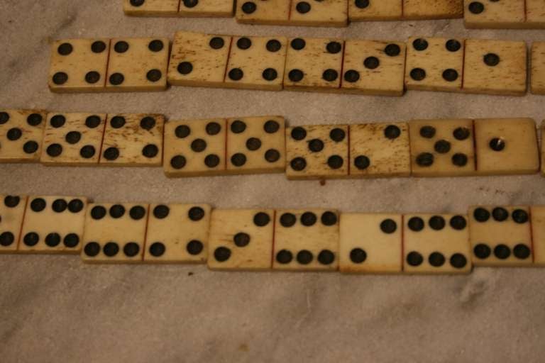 Antique Whalebone Dominoes In Excellent Condition In North Beninngton, VT