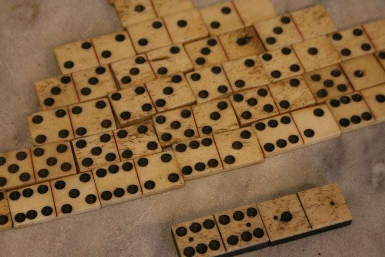 American Antique Whalebone Dominoes