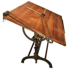 Used Great Large Cast Iron Drafting Table