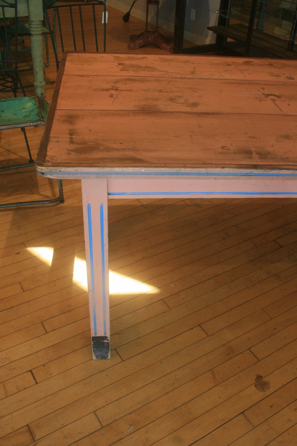 Wood Mid Century European Farm Table