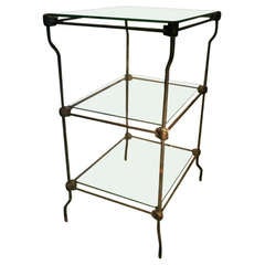 Antique Three Tiered Glass Medical Table