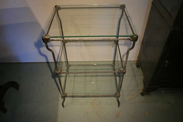 American Three Tiered Glass Medical Table
