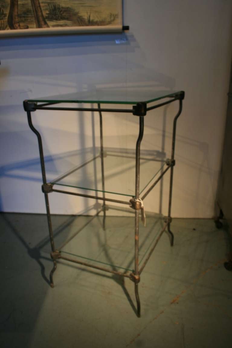 Three Tiered Glass Medical Table In Excellent Condition In North Beninngton, VT