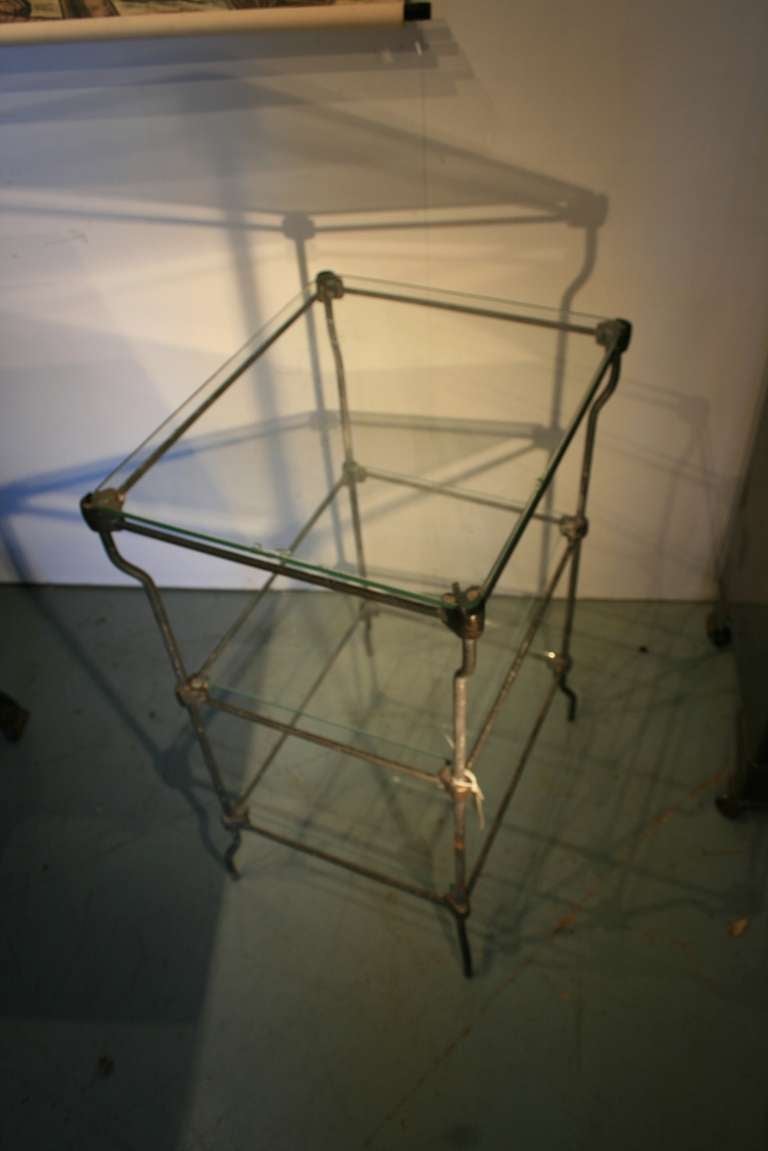 20th Century Three Tiered Glass Medical Table