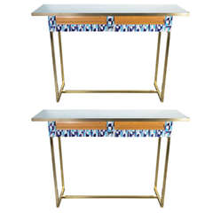Pair Of 1980
s Italian Consoles Tables