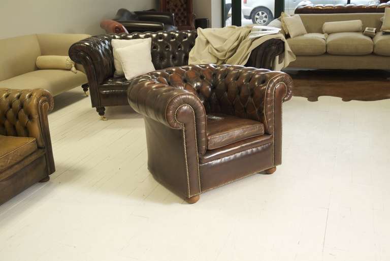 British Mid-Century Hand-Dyed Gentleman's Club Chair For Sale
