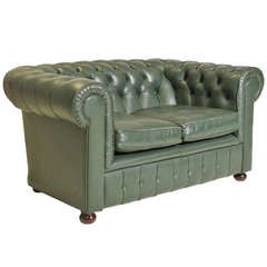 British Racing Green Two Seater Chesterfield - Reclaimed from Jaguar HQ