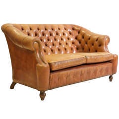 Amazing Two-Seater Vintage Tan Chesterfield