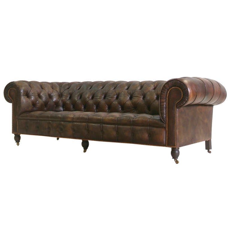 Vintage Chesterfield Sofa Hand Dyed, True Chesterfield Sofa