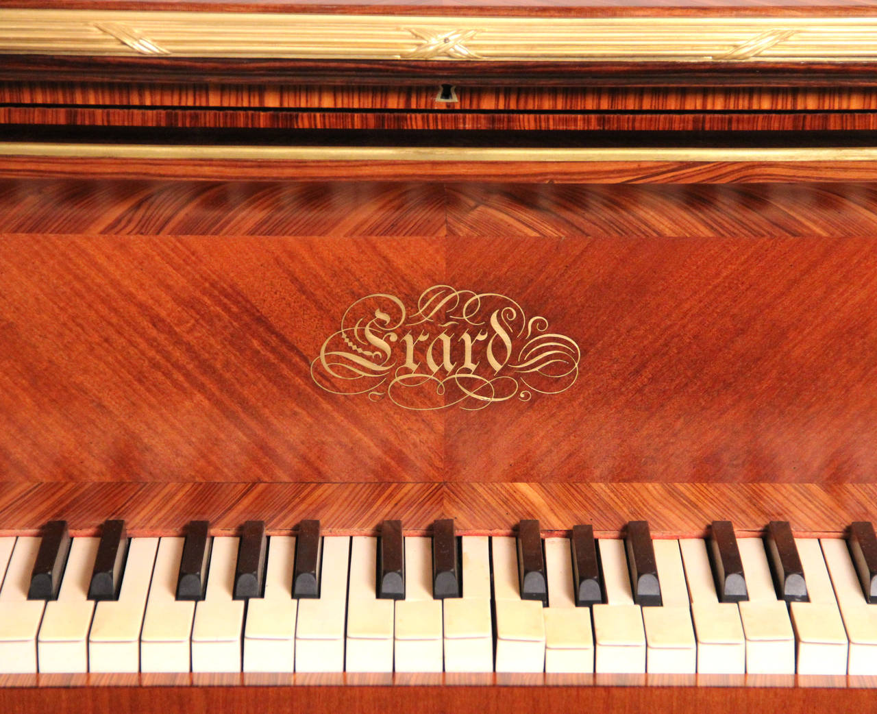 French Gilt Bronze-Mounted Marquetry Six-Leg Grand Erard Piano by François Linke