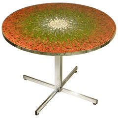 Retro Rainbow of Color Mosaic Dining Table