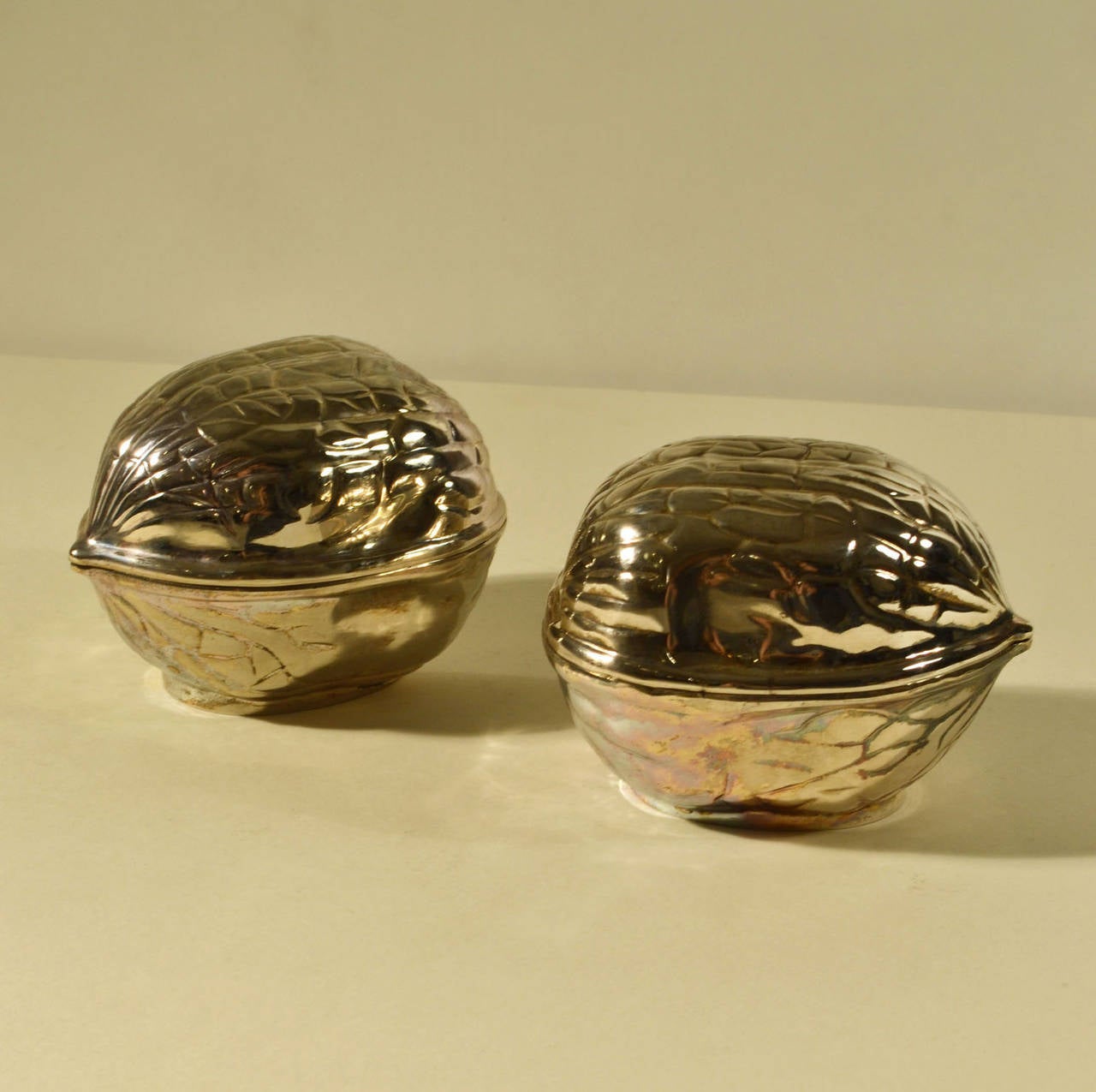 Two Silver Plated Walnut Containers