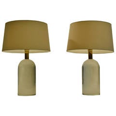 Pair of Crystal Clear Lucite Table Lamps