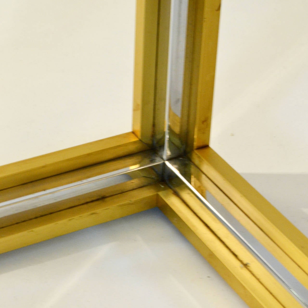 Pair of Brass and Chrome Display Units in the Manner of Romeo Rega 1