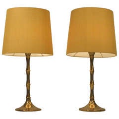 Pair of Ingo Maurer Table Lamps with Bamboo Design