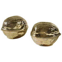 Two Silver Plated Walnut Containers