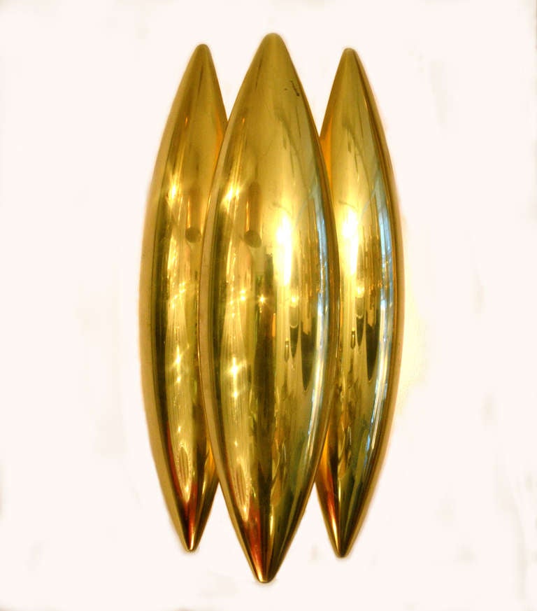 Mid-Century Modern Jo Hammerborg Wall Lamps in Brass