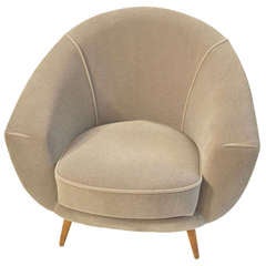 1950's Light Grey Mohair Lounge Chair