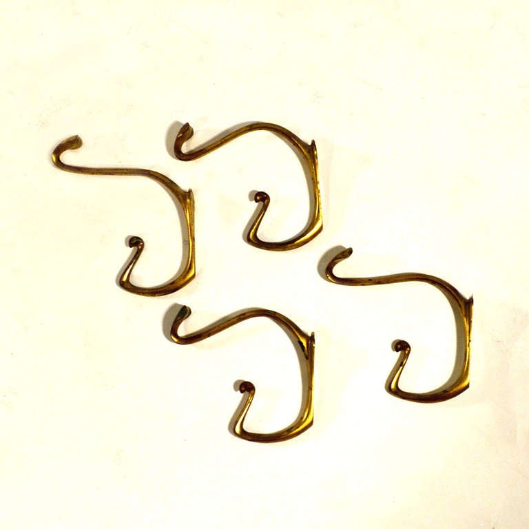Set of Art Nouveau Bronze Coat Hooks