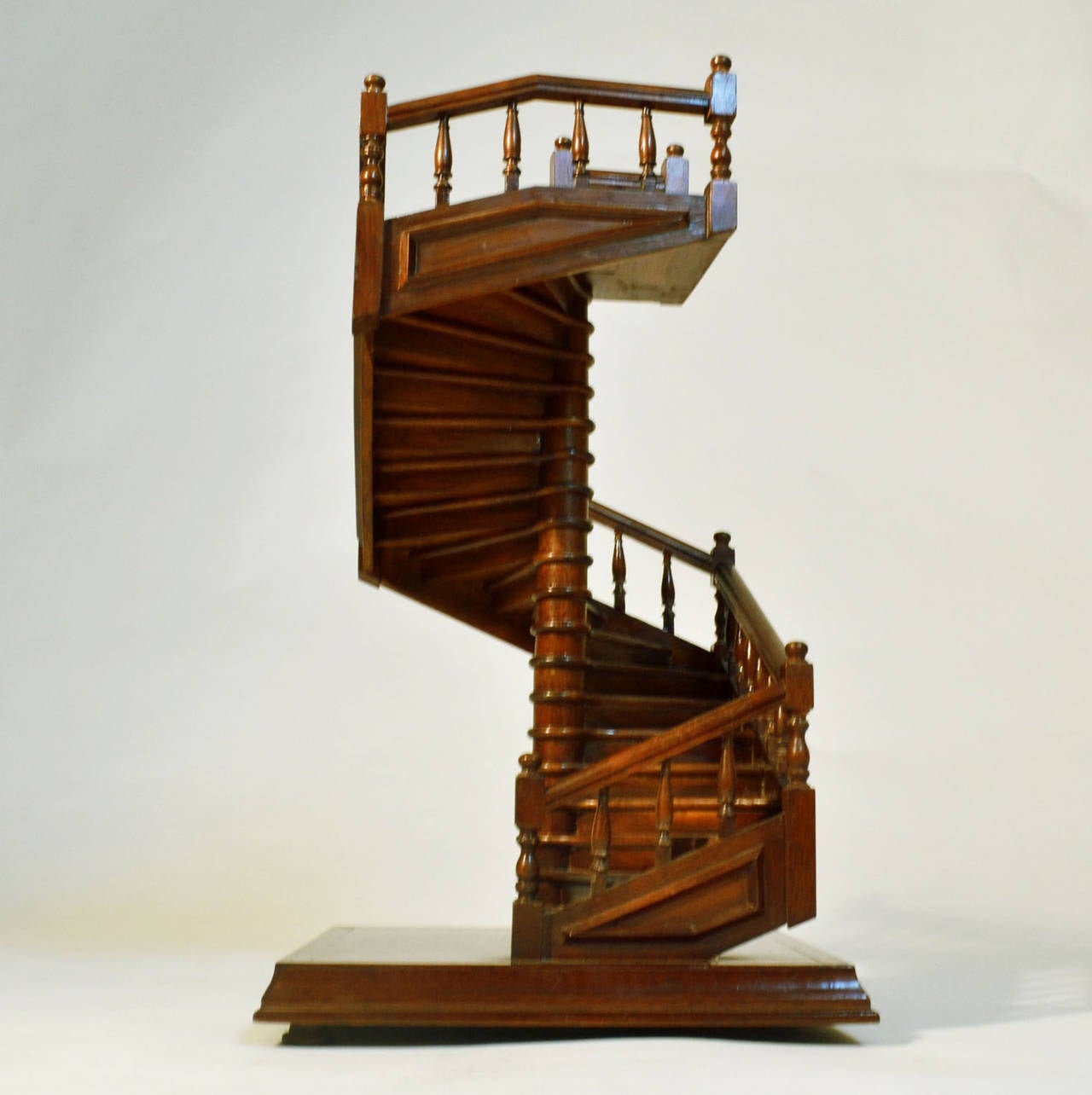 Late 19th Century French Mahogany Staircase, 19th Century Model