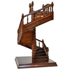 Antique French Mahogany Staircase, 19th Century Model
