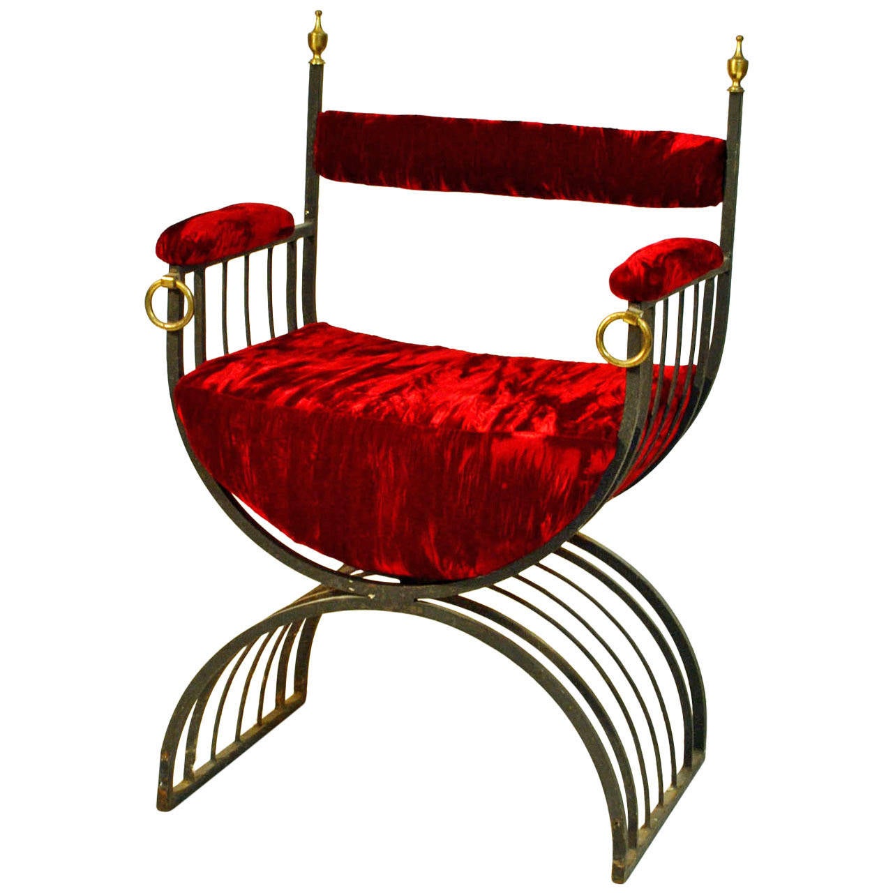 Regal Chair with Ruby Red Velvet at 1stDibs