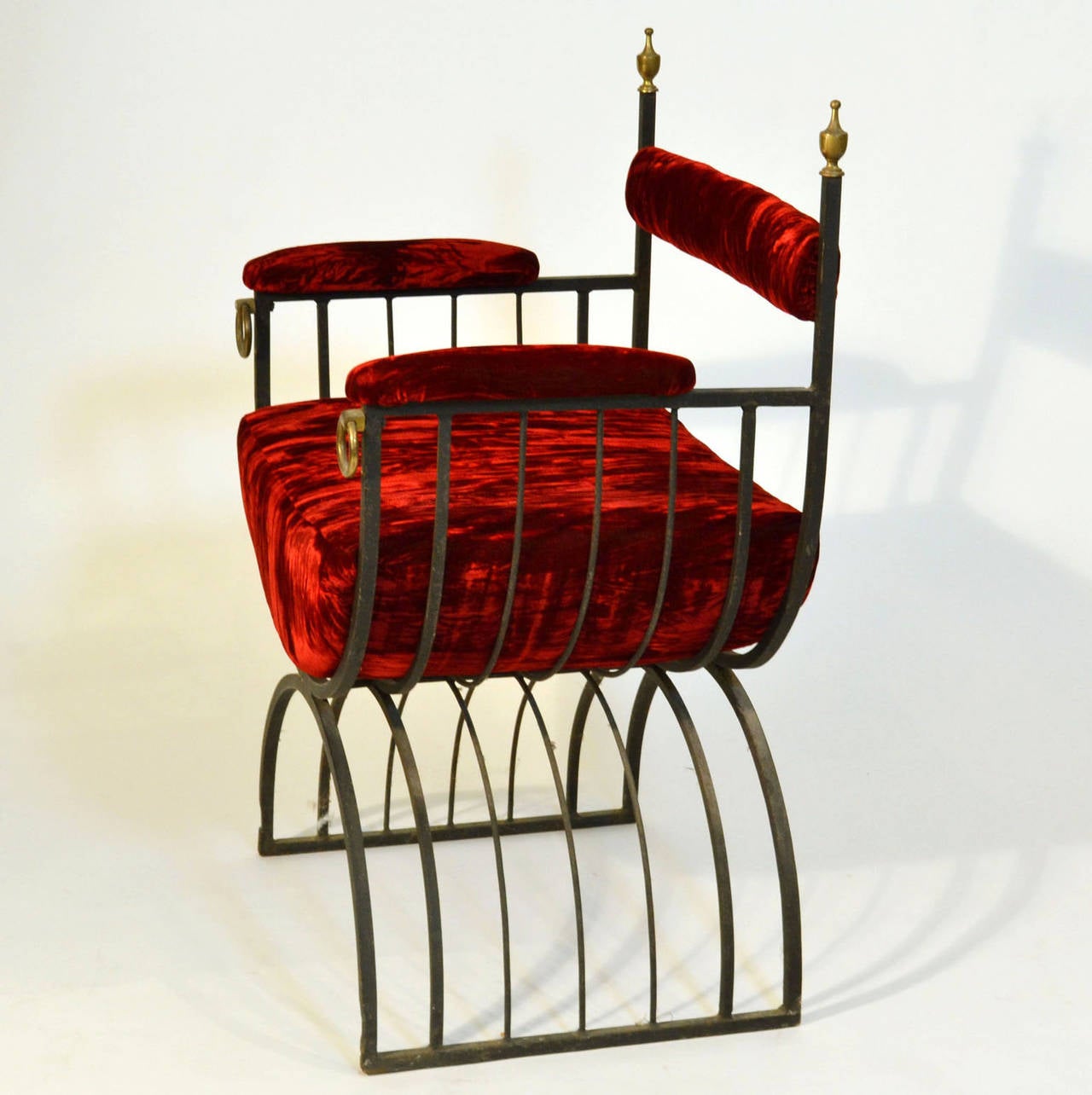 French Regal Chair with Ruby Red Velvet