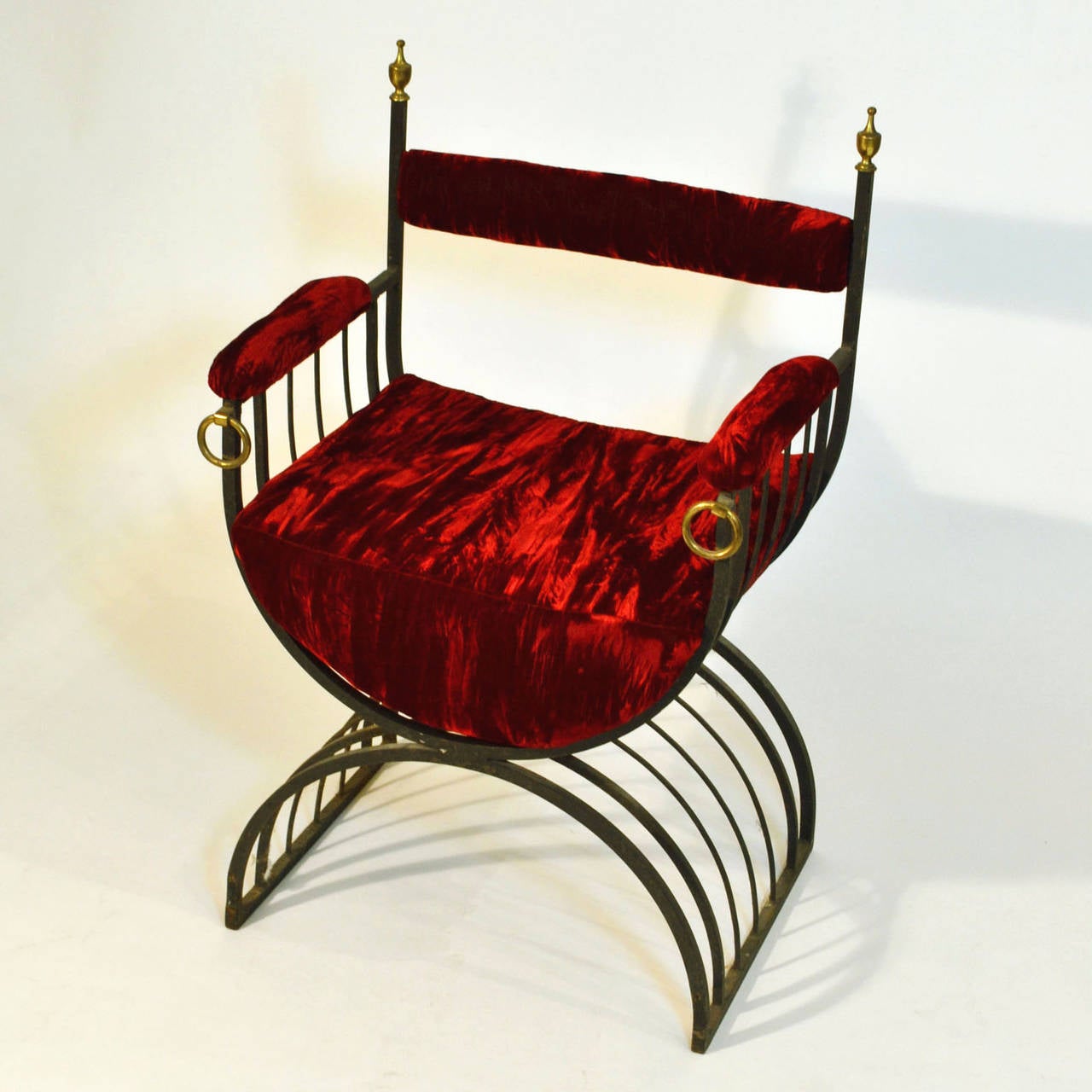 Regal Chair with Ruby Red Velvet In Excellent Condition In London, GB