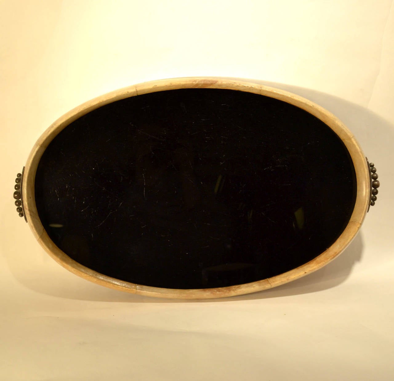 French Oval Art Deco Parchment Tray