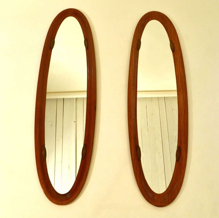 Pair of Italian Oval Mirrors