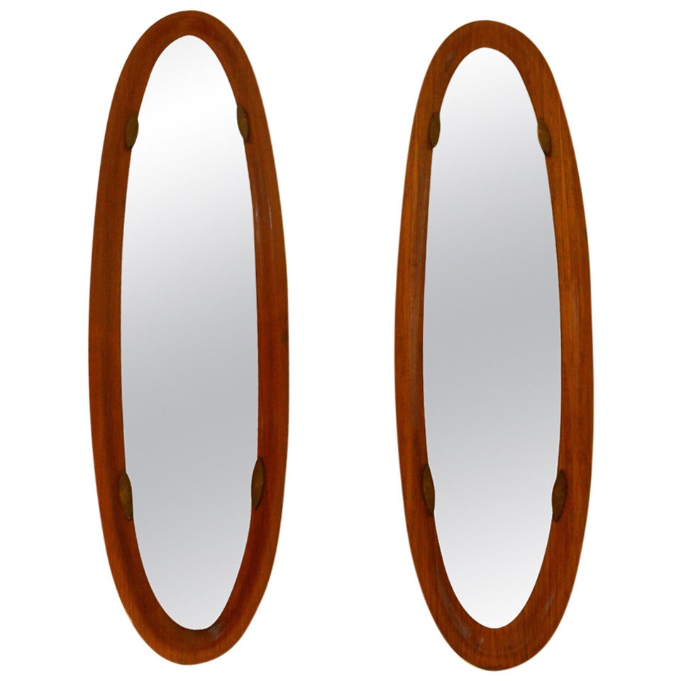 Pair of Italian Oval Mirrors
