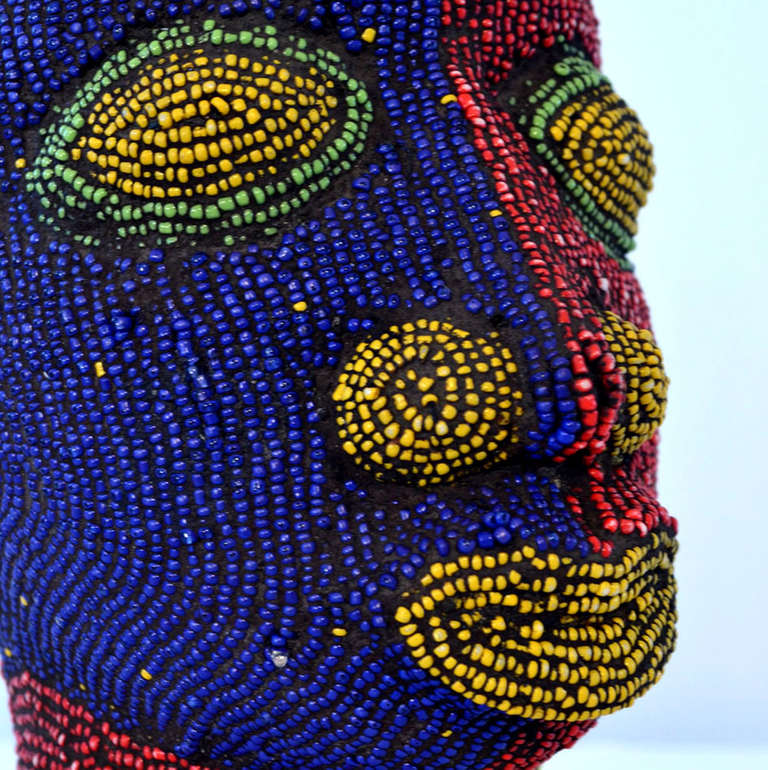 Terracotta Nigerian Male Beaded Head