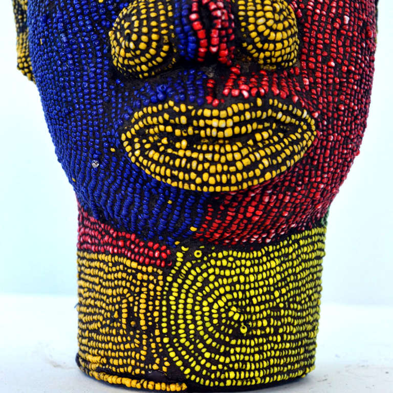 Nigerian Male Beaded Head 1