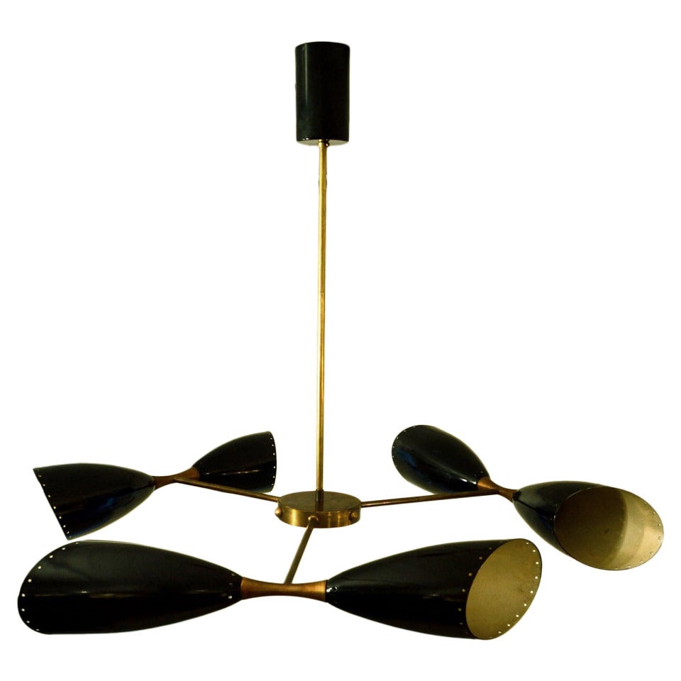 Hourglass Shaped Italian 1950's Chandelier