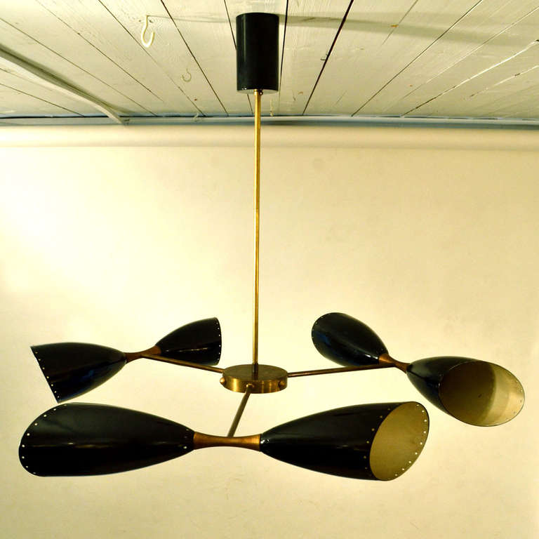 Hourglass Shaped Italian 1950's Chandelier