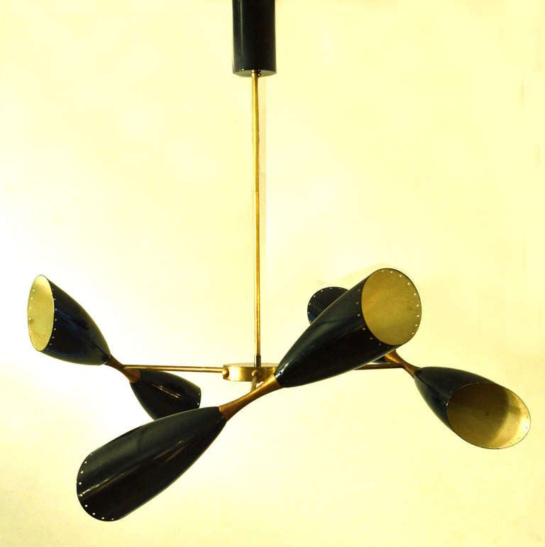 Mid-Century Modern Hourglass Shaped Italian 1950's Chandelier