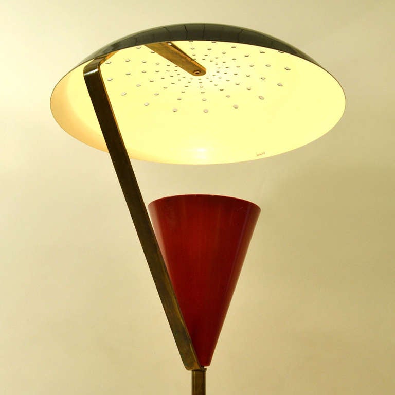 Brass Sculptural Italian 1950's Floor Lamp
