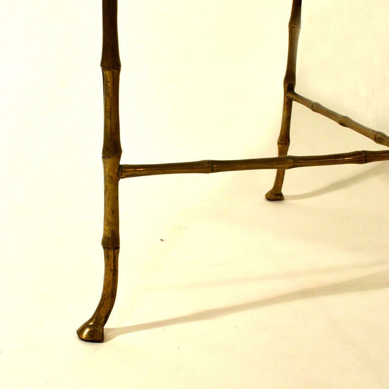 Pair of French 1950s Side Tables Faux Bamboo in the Style of Maison Baguès In Good Condition In London, GB