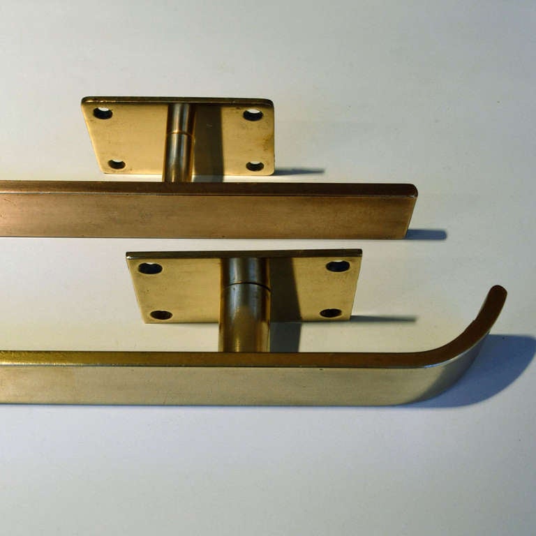 Mid-Century Modern 1960's Brass Pair of Push and Pull Door Handles