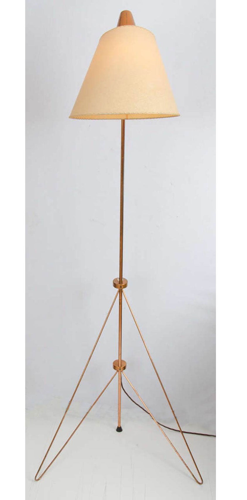 Modernist Copper Floor Lamp by Josef Hurka Czech 1958 3