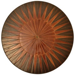 table basse ronde en céramique de style Roger Capron des années 1960 avec motif en forme d'étoile