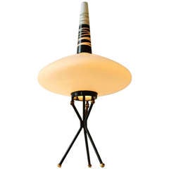 Italian Glass Table Lamp on a Tripod Base
