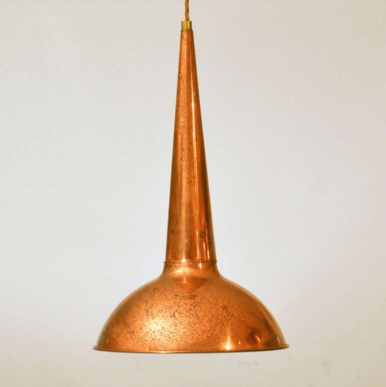 Mid-Century Modern 1950s, Pair of Danish Copper Lamps by Fog & Morup