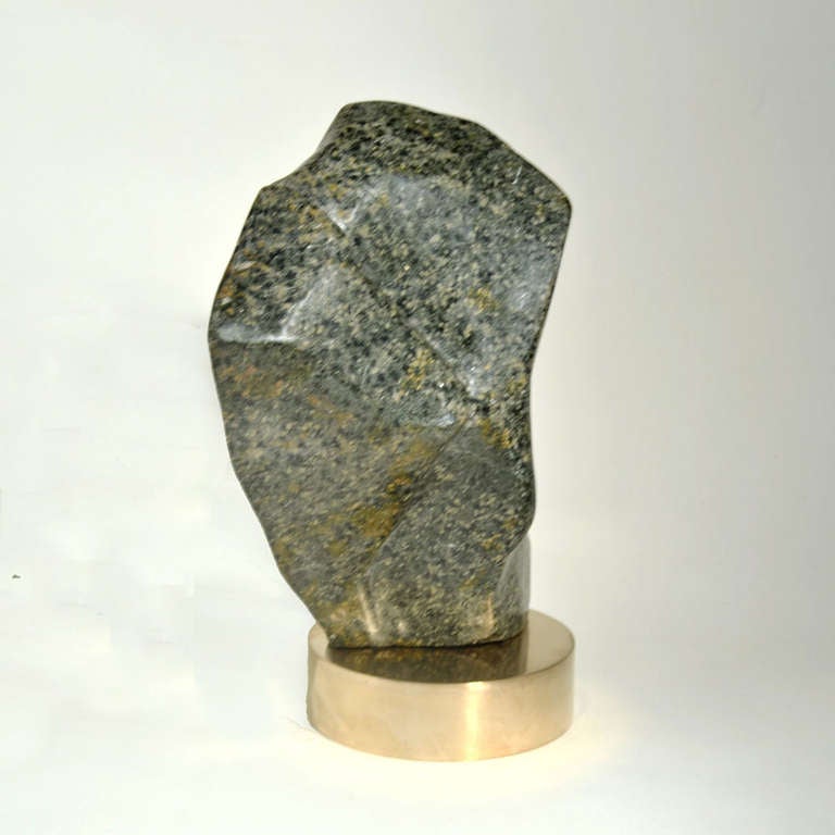 Mid-Century Modern Abstract Granite Sculpture No 6 on Bronze Plinth by Alice Ward