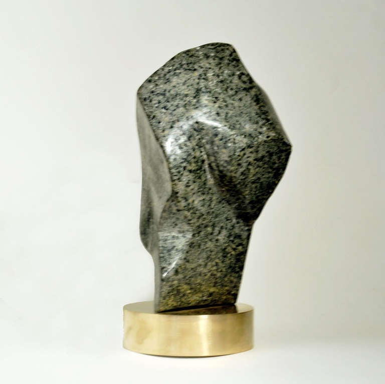 Abstract Granite Sculpture No 6 on Bronze Plinth by Alice Ward In Excellent Condition In London, GB